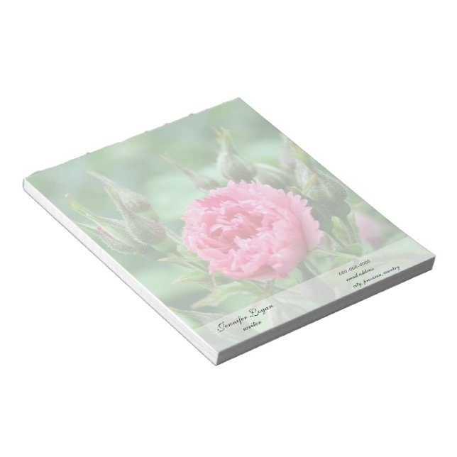 Rosa ros blomma, florfoto. anteckningsblock (Vinklad)