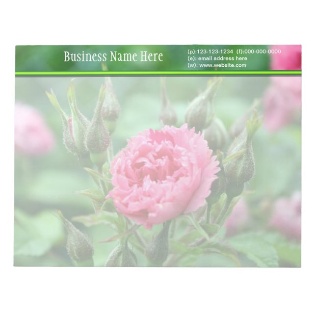 Rosa ros blomma, florfoto. anteckningsblock (Framsida)