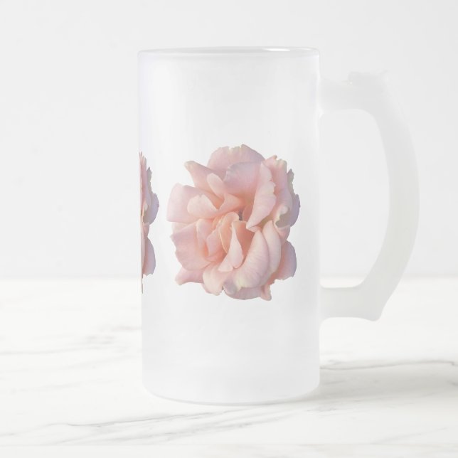 rosa ros-blomma frostat ölglas (Höger)