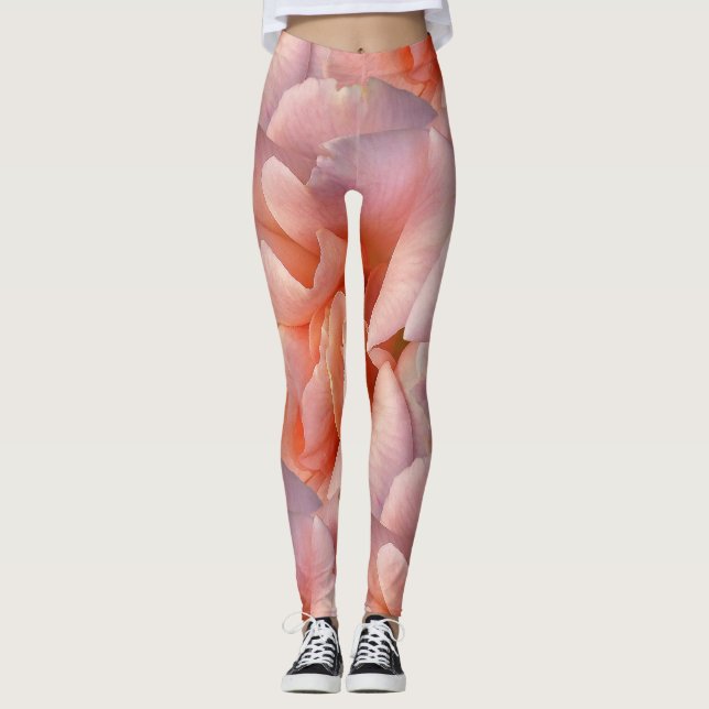 rosa ros-blomma leggings (Framsida)