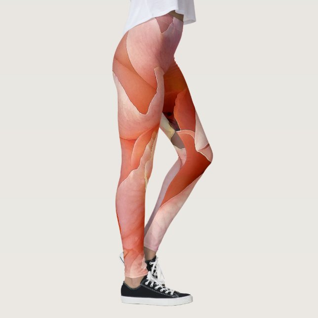 rosa ros-blomma leggings (Höger)