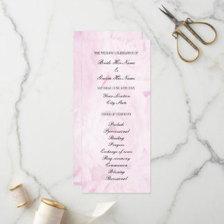 Rosa ros-blomman blommigt bröllop, ceremoniprogram program