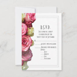 Rosa ros-blomman blommigt bröllop OSA kort