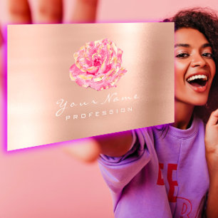 Rosa ros-blomman-Champagne-Eleganten Guld Visitkort