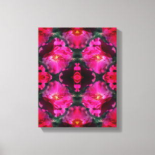 Rosa ros Blommigt Abstrakt Art Canvastryck