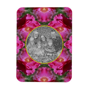 Rosa ros Blommigt Abstrakt Ram Lägg till ditt foto Magnet