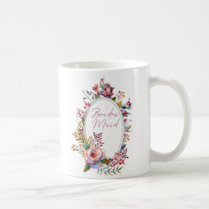 Rosa ros Blommigt Bridesmaid Coffee Mugg