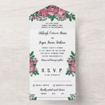 Rosa ros Blommigt Bröllop