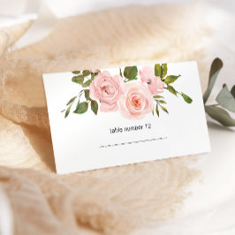 Rosa ros Blommigt Bröllop-eskorteringskort Placeringskort