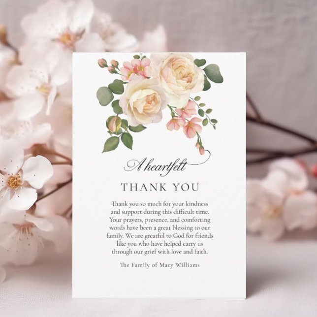 Rosa ros Blommigt Christian Funeral Tack (Skapare uppladdad)