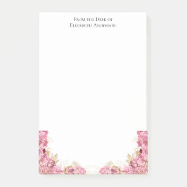 Rosa ros Blommigt Elegant Personlig Stationery Post-it Block