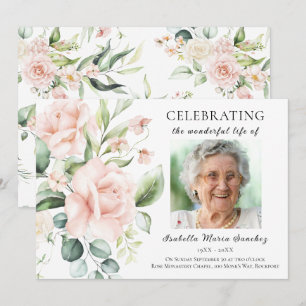 Rosa ros Blommigt Firande i Life Photo Inbjudningar