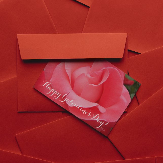 Rosa ros Blommigt Galentins dag Helgkort (In Situ)