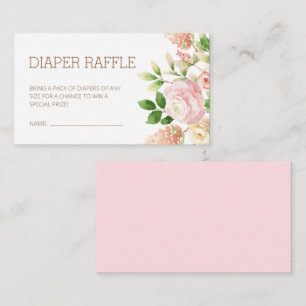 Rosa ros Blommigt Girl Baby Shower Raffle Tilläggskort