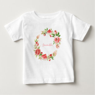 Rosa ros Blommigt Greenery Girl T Shirt