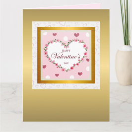 Rosa ros Blommigt Hjärtar Alla hjärtans dagar Kort