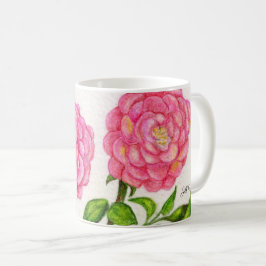 Rosa ros Blommigt Kaffemugg