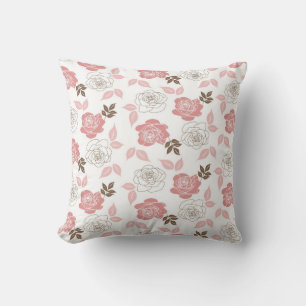 Rosa ros Blommigt Kudde