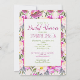 Rosa ros Blommigt Möhippa Inbjudningar