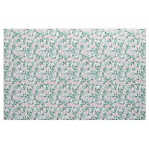Rosa ros Blommigt Painting Powder Blue Tyg