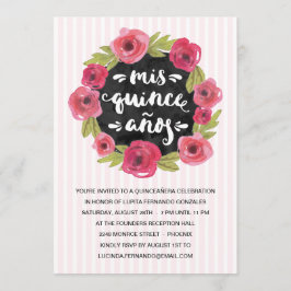 rosa ros | Blommigt Quinceanera Party Inbjudningar