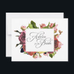 Rosa ros Blommigt Råd till Bride<br><div class="desc">ditt bästa råd för bruden med detta feminin- blommigt kort med utrymme på baksidan för din sinnesvisdom. Matchande möhippa-produkter finns i den här designen för att inkludera inbjudningskort för möhippan,  presentkort,  märkre och recept-kort. Blommigt inslag som används i denna design från kreatethecut.</div>