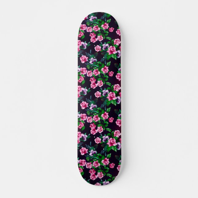 ROSA ROS BLOMMIGT SKATEBOARD (Framsida)