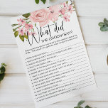 Rosa ros Blommigt spelar vad Groom skulle säga Flygblad<br><div class="desc">Vad skulle Groom säga möhippa? Mjuk vattenfärg  rosa ros. Koordinerar baksidan. Matchande objekt för att slutföra din händelsesamling finns i vårt Zazzle-arkiv!</div>