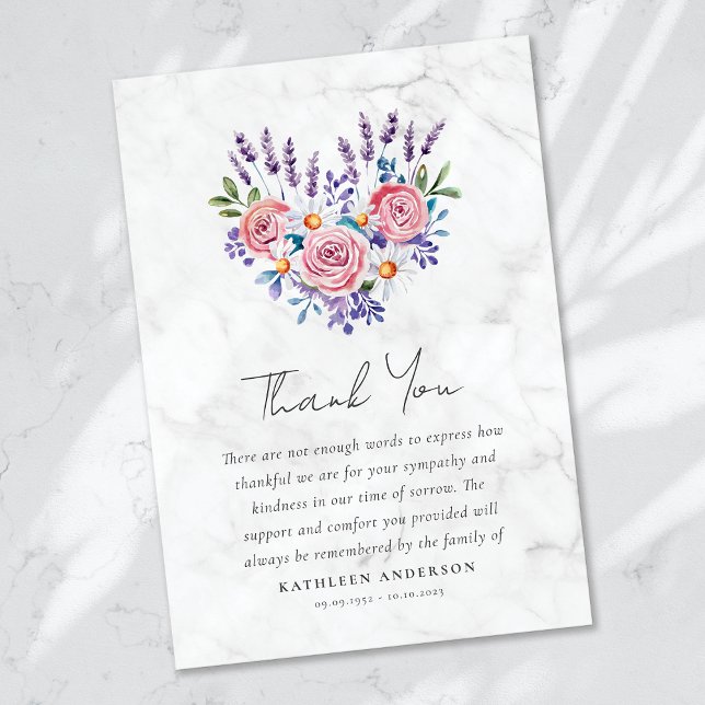 Rosa ros Blommigt Sympathy Funeral Tack Kort (Skapare uppladdad)