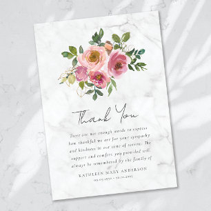 Rosa ros Blommigt Sympathy Funeral Tack Kort