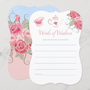 Rosa ros Blommigt Tea Party Baby Shower Mamma Advi Inbjudningar