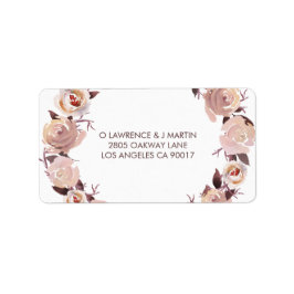 Rosa ros Blommigt Utandning Adressetikett