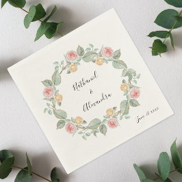 Rosa ros Blommigt Wandesamt sommaren Bröllop Napki Pappersservett