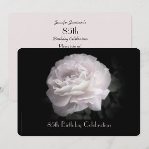rosa ros-Blommigten för Elegant med 85 Födelsedags Inbjudningar