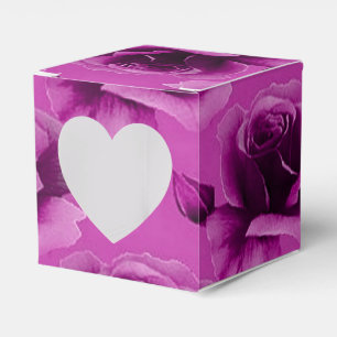 Rosa ros Blommönster Heart-favoritruta Presentaskar