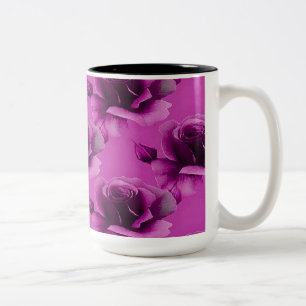 Rosa ros Blommönster-kaffe Mugg