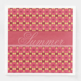 Rosa ros Blommönster Pappersservett