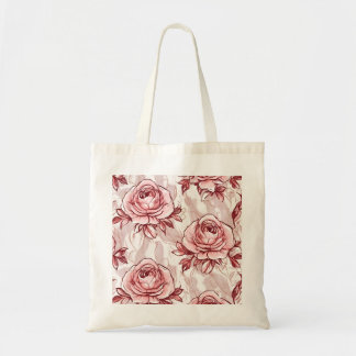 Rosa ros Blommönster Tygkasse