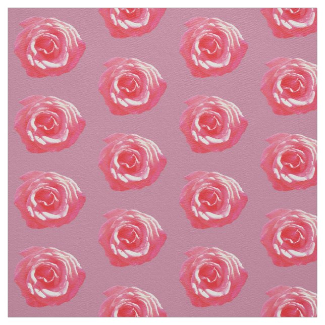 Rosa ros-blommor Anpassningsbar Cotton Twill Fabri Tyg (Provkarta)
