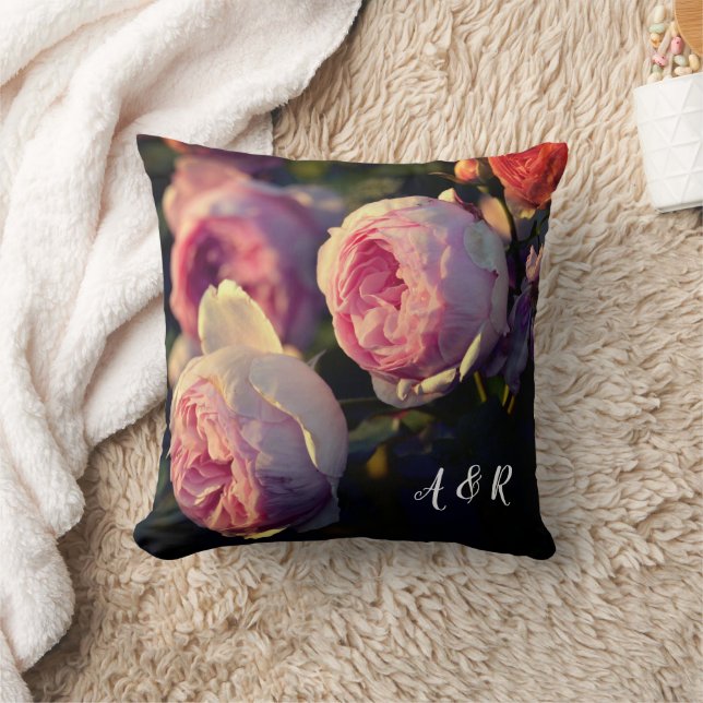 Rosa ros-blommor från Garden-årsdagen Kudde (Filt)