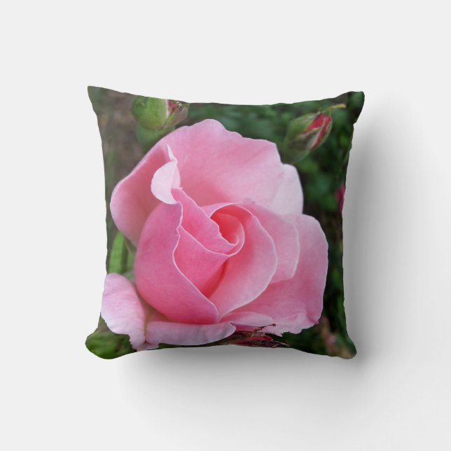 rosa ros blomning kudde (Framsida)