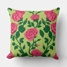 Rosa ros blomster mönster kudde