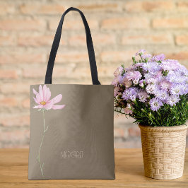Rosa ros blomsterbrun beige stilren chic tygkasse