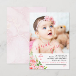 Rosa ros Blooms Baptism Photo Tack Kort