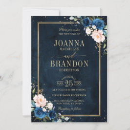 Rosa ros Boho Geometric Bröllop Inbjudningar