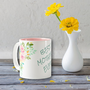 Rosa ros Bouquet Best Mor någonsin Två-Tonad Mugg