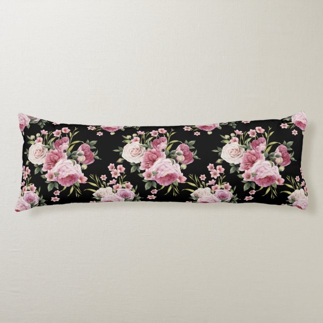 Rosa ros Bouquet Body Pillow Kroppskudde (Framsidan)