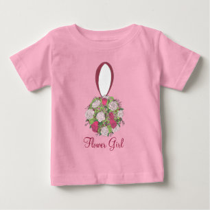 Rosa ros Bouquet Flower Girl Bröllopsfest Tee