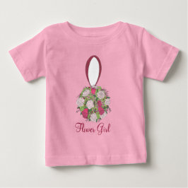 Rosa ros Bouquet Flower Girl Bröllopsfest Tee Shirt