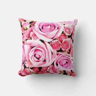 Rosa ros bouquet kudde
